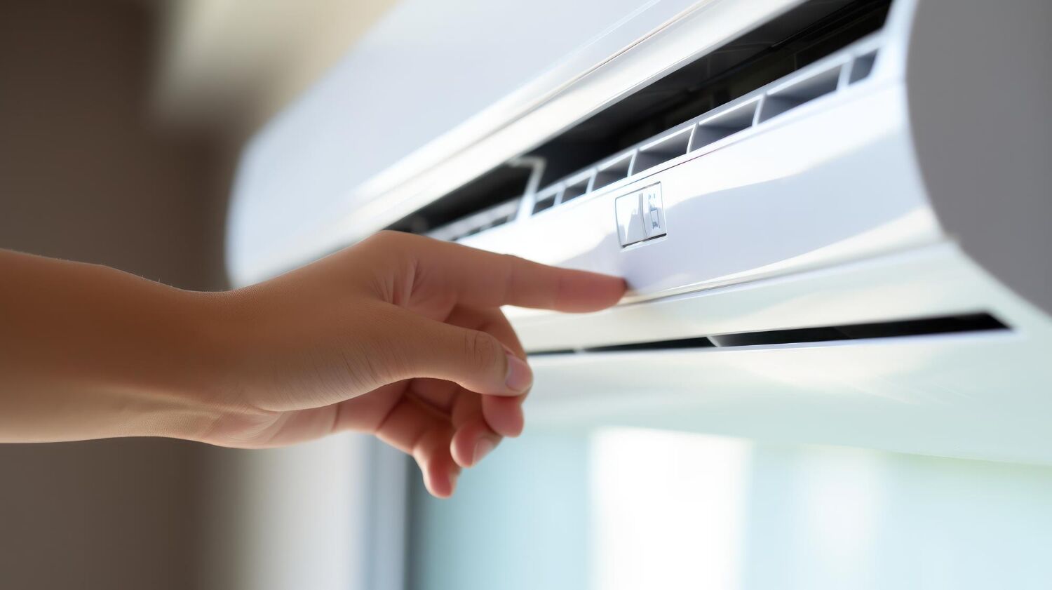 Homeowner switching the thermostat fan setting to ON to defrost the AC coil